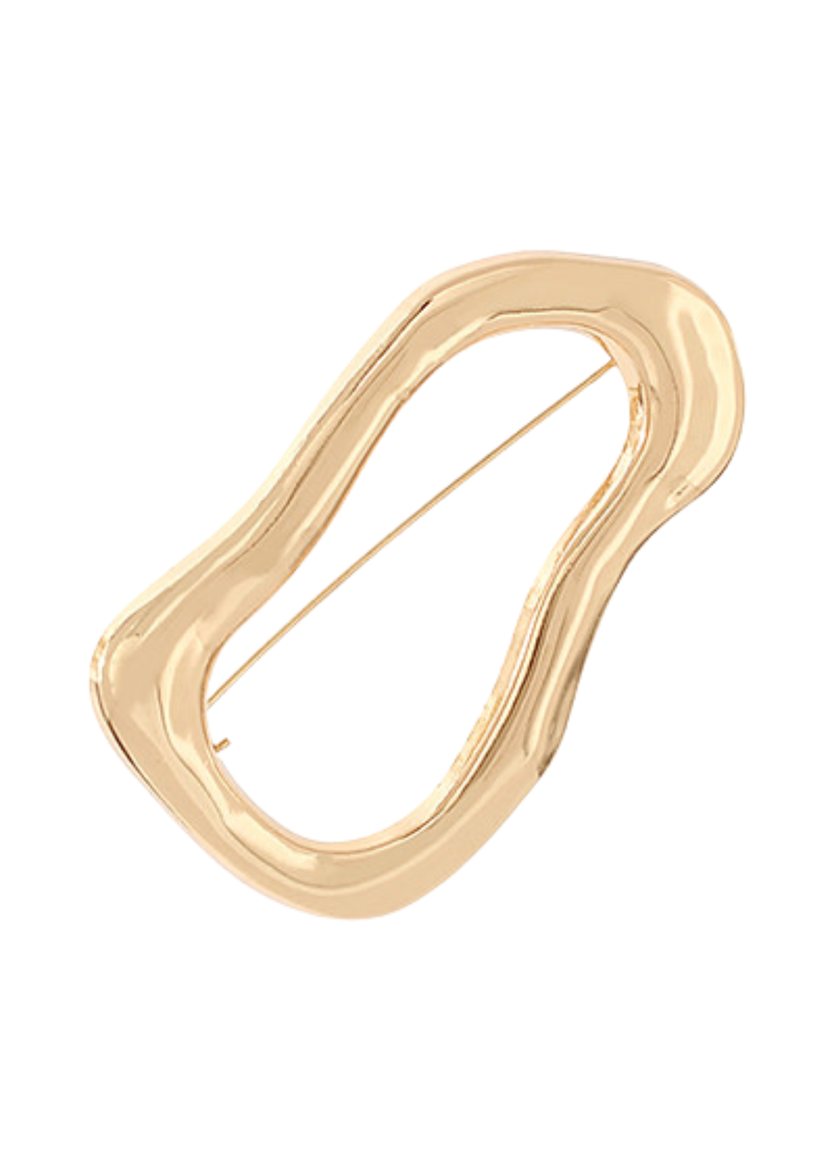 Uneven Geometric Metal Pin Brooch