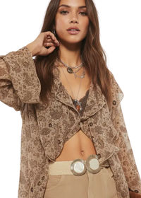 Raffia Stretch Belt/Pearl Buckle