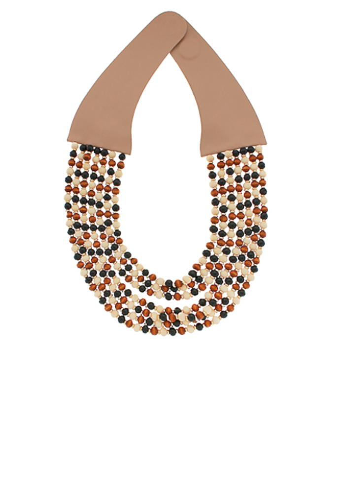 Wood Bead Mixed Necklace - Mixed Multi
