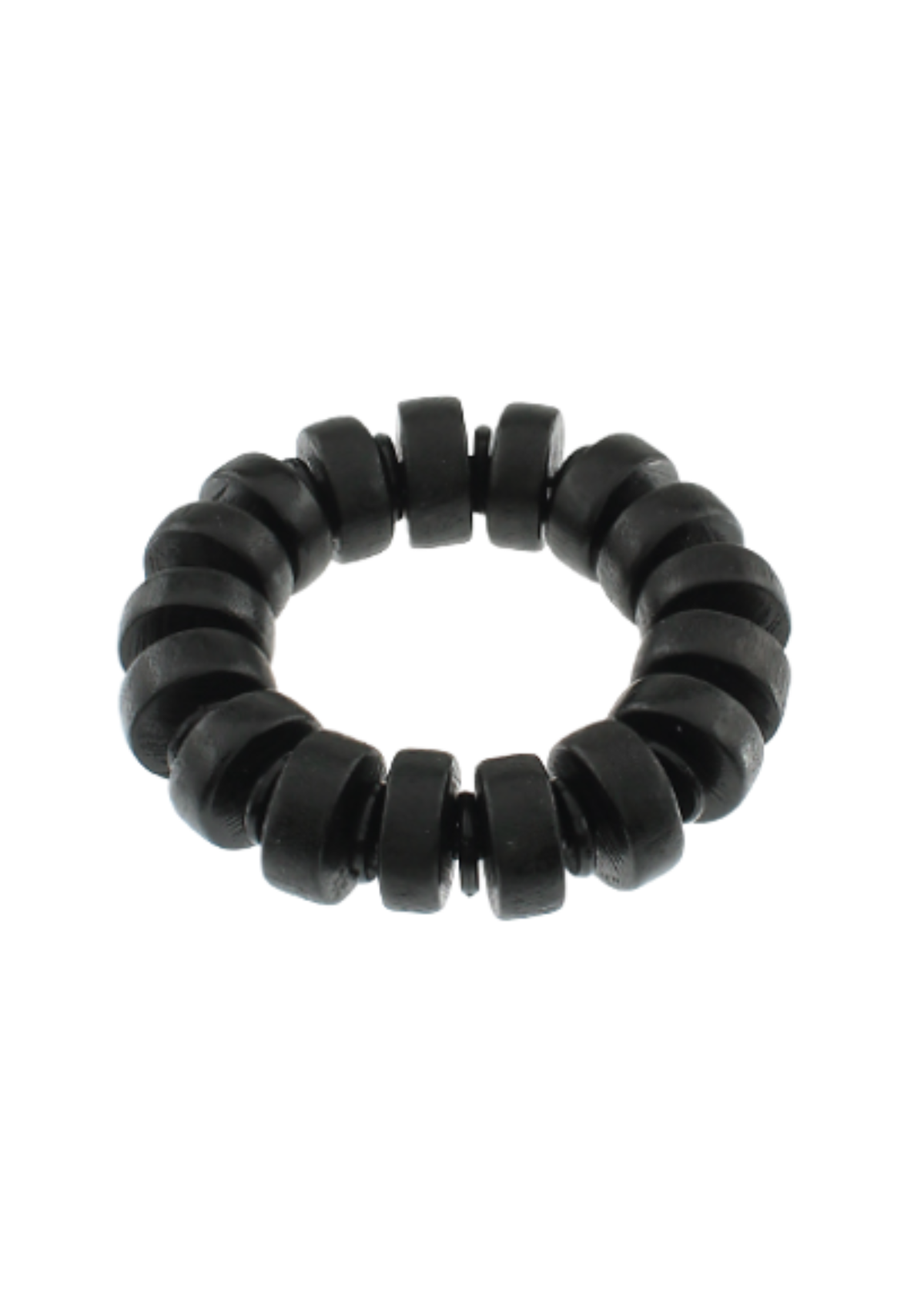 Round Wood Bead Bracelet - Black