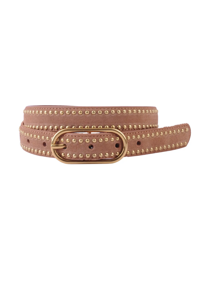 Stud Lined Suede Belt