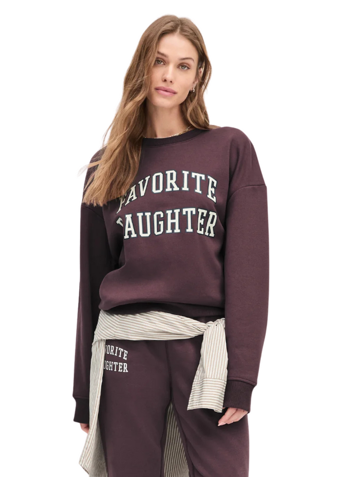 Collegiate Sweatshirt - Burgundy/Gardenia