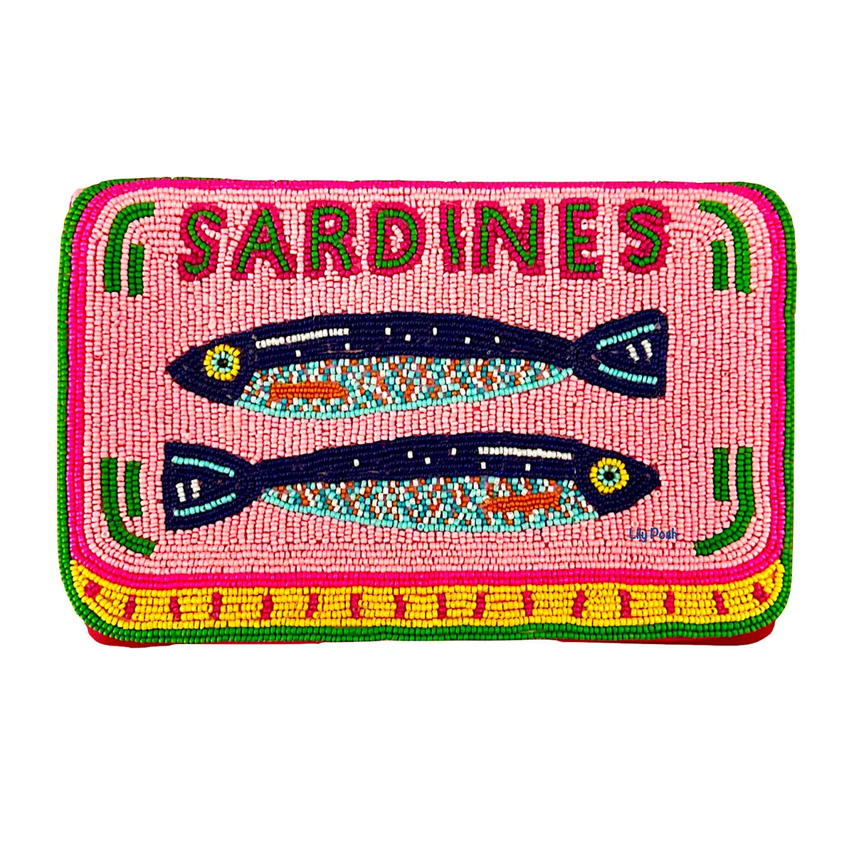 Beaded Sardines Clutch Crossbody Bag