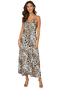 Maddy Leopard Print Slip Dress