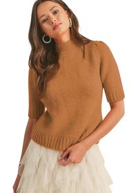 Mock Neck Tie Back Sweater