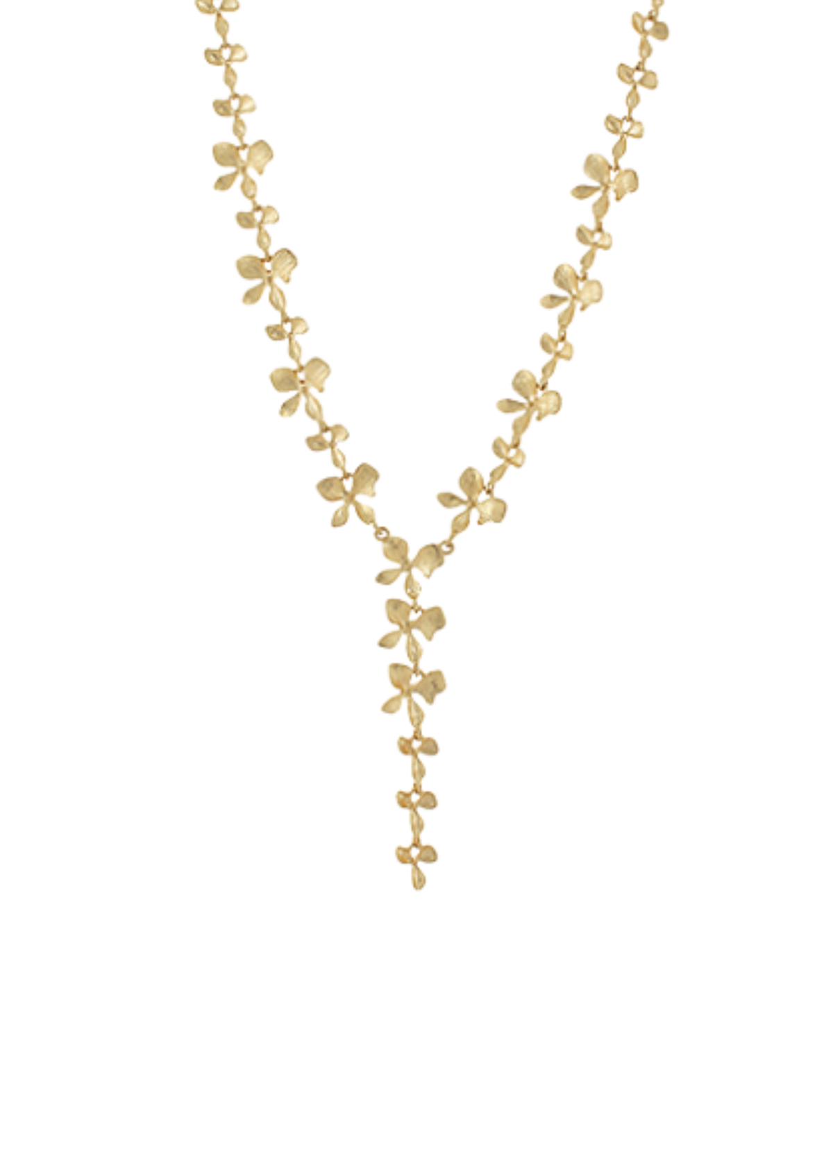 Multi Flower Linked Y Necklace