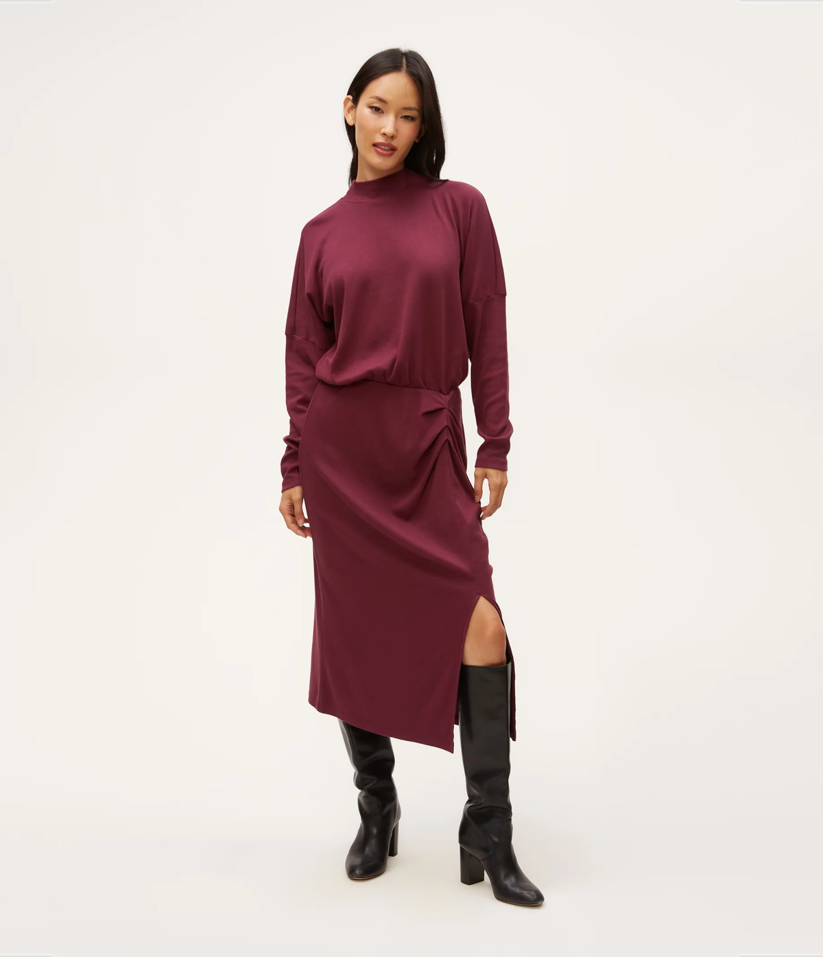 Lila Blouson Midi Dress