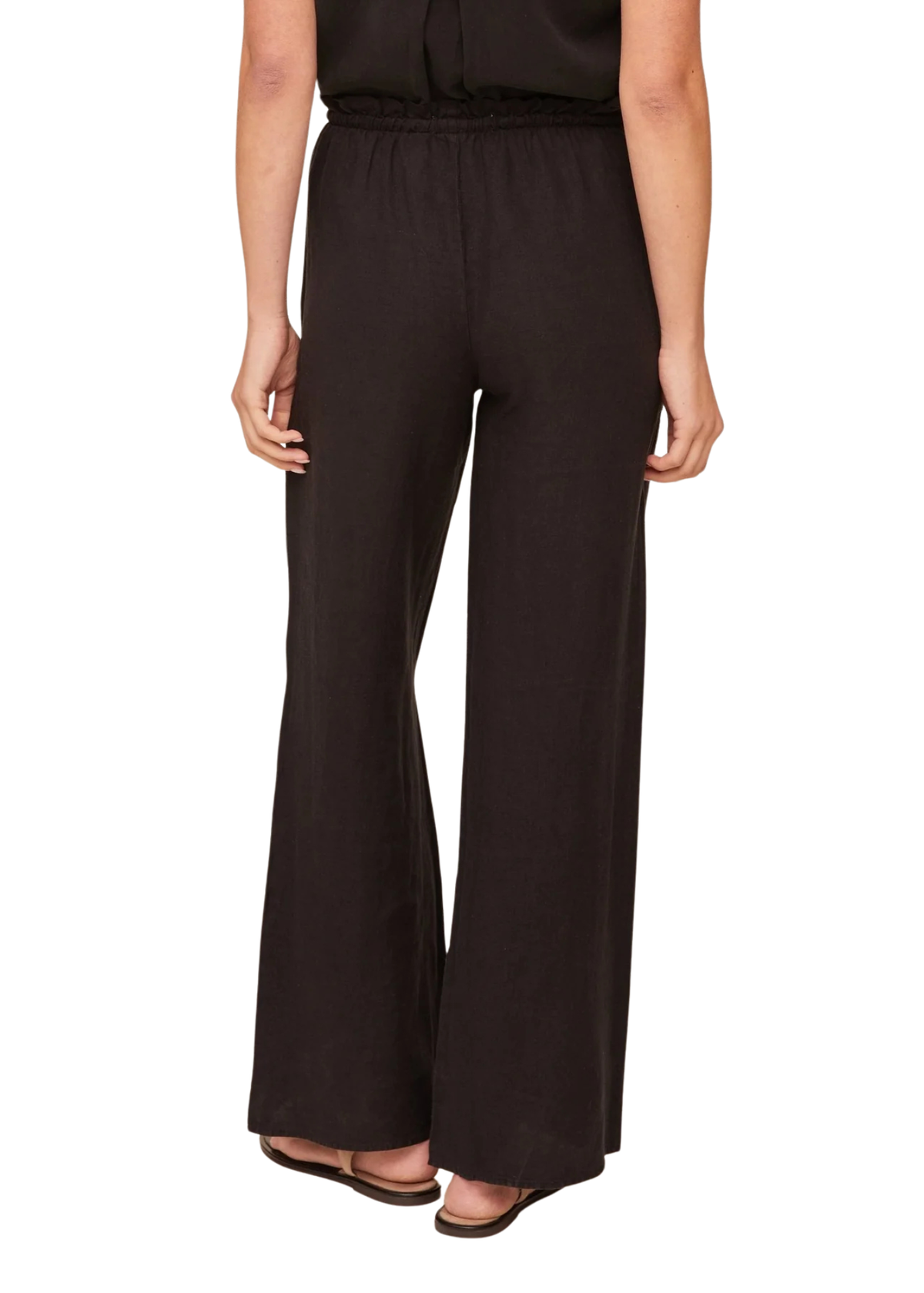 Ruffle Waist Wide Leg Pant