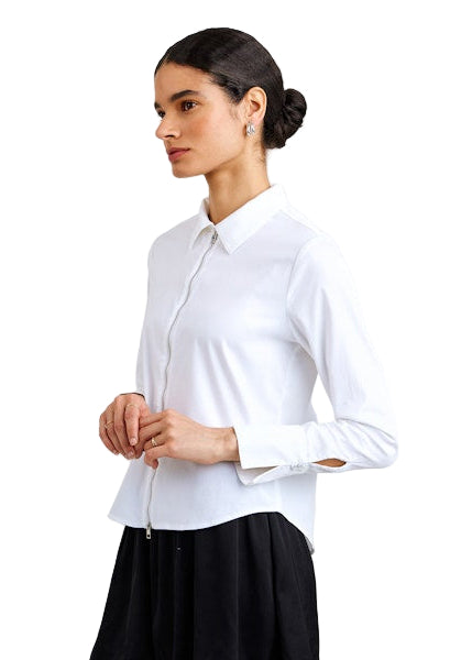 Long Sleeve Zip Front Shirt