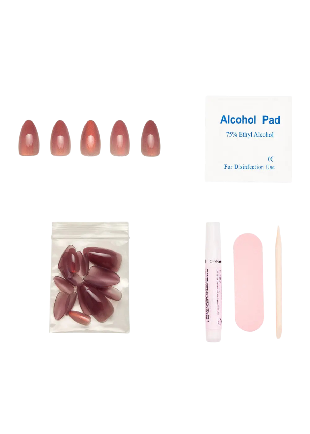 Rosé Press-On Nails| Trendy Rose Pink Metallic Finish