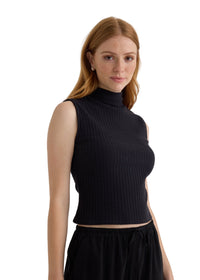 Sleeveless Mock Neck Top