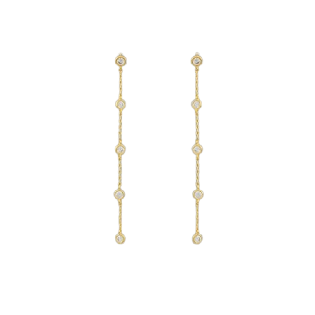 Crystal Station Chain Drop Earrings