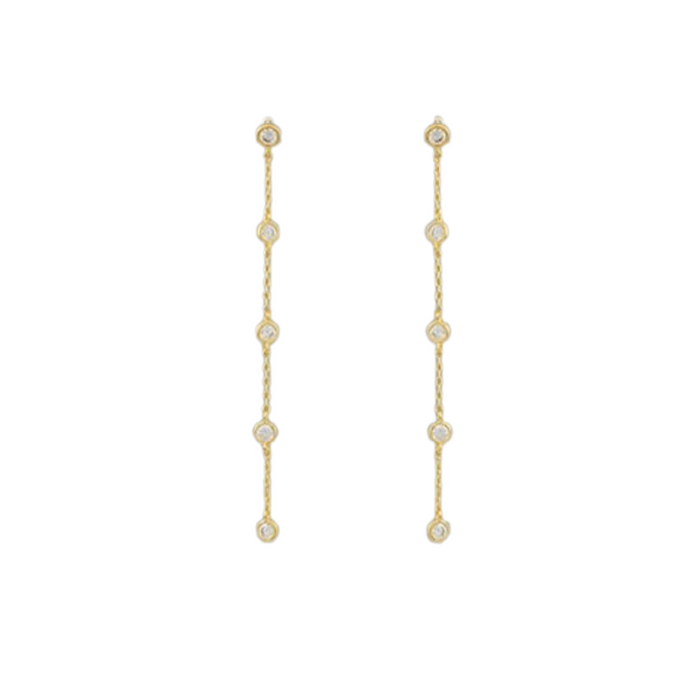 Crystal Station Chain Drop Earrings