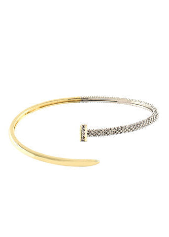 Twotone Pave CZ Nail Cuff - Two-Tone