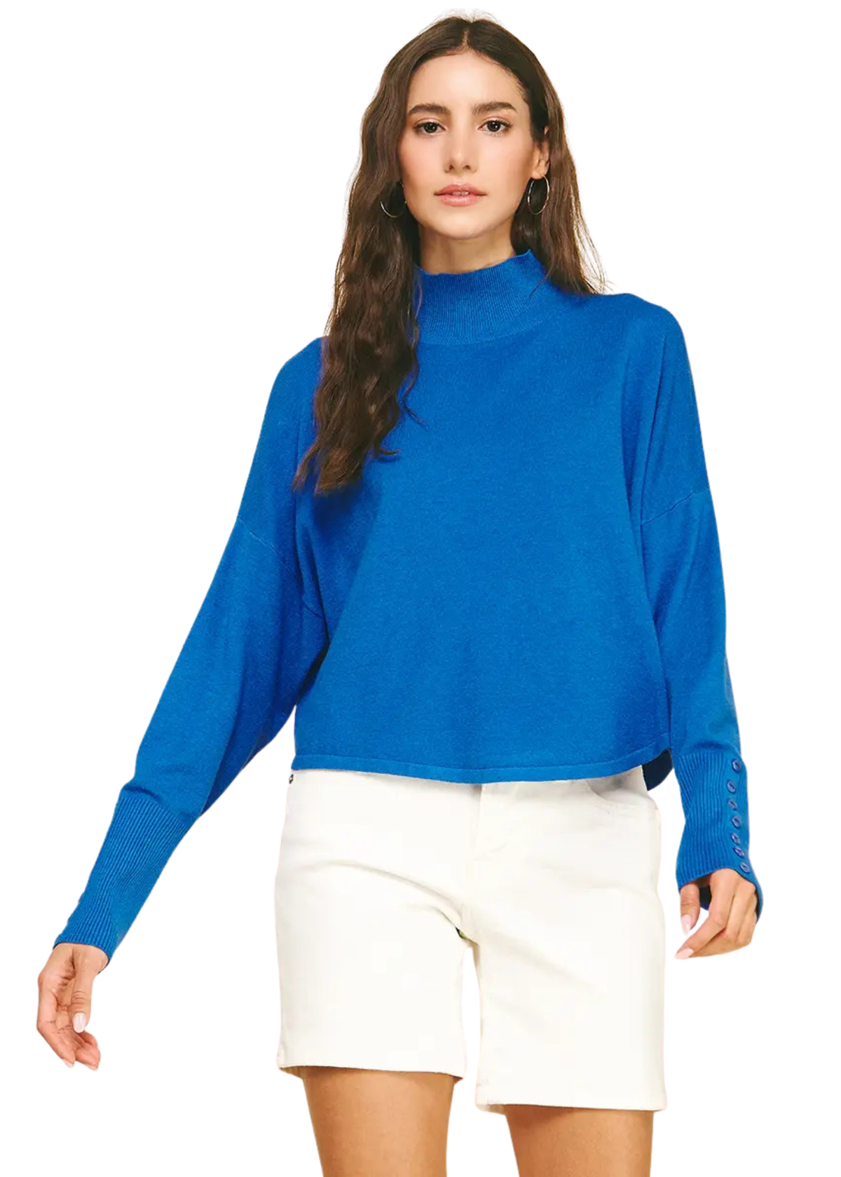 Button Detailed Sleeve Knit Sweater