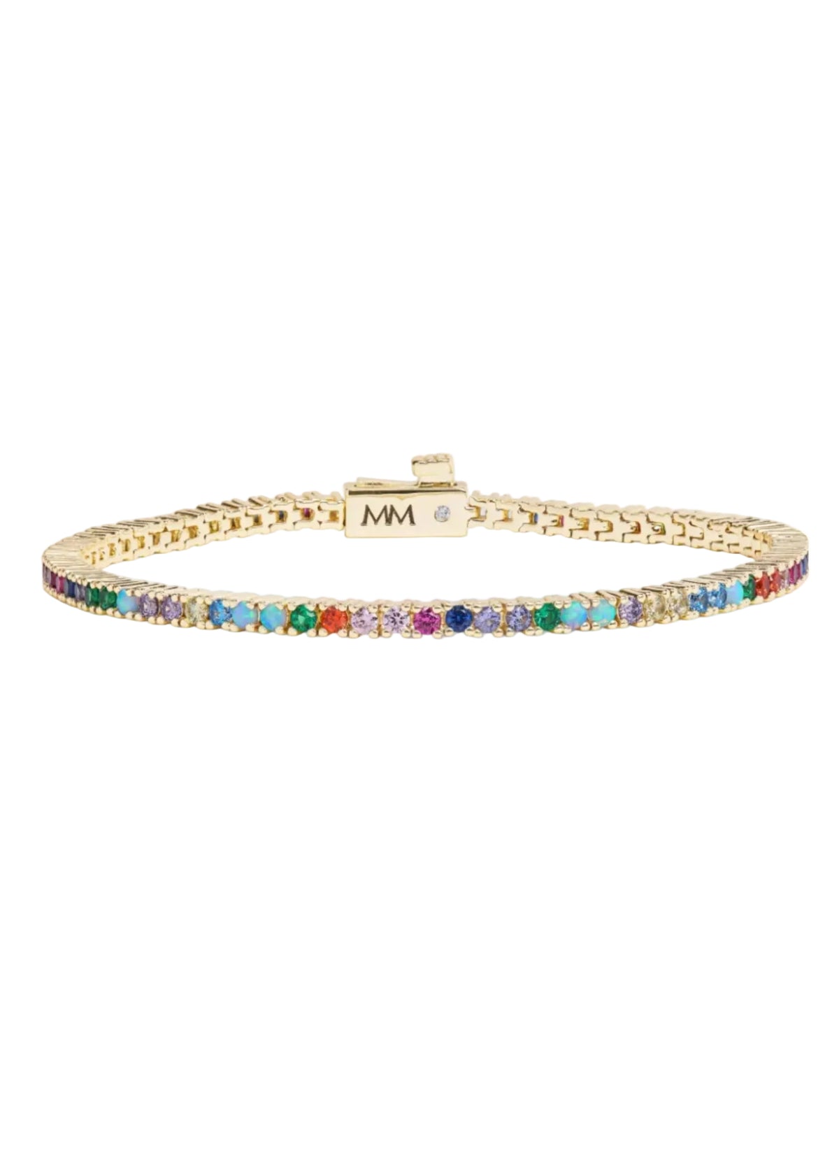 Baby Heiress Tennis Bracelet - Gold/Rainbow