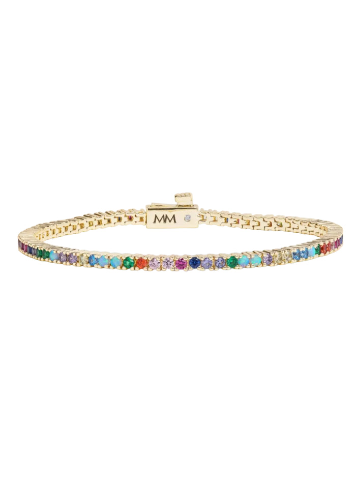 Baby Heiress Tennis Bracelet - Gold/Rainbow