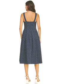 Polka Dot Flared A-Line Midi Dress