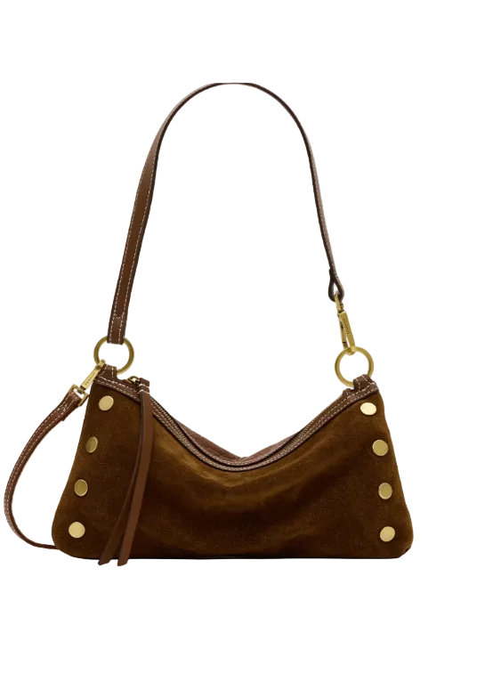 Kyle Purse - Cinnamon Suede/Antique Gold
