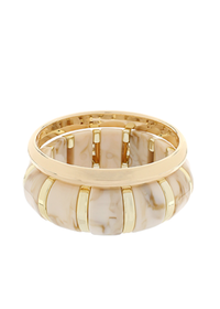 2 Row Marble & Metal Station Bracelet