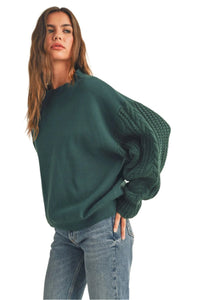 Cable Sleeve Sweatshirt