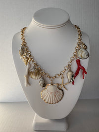 Seashell & Coral Pendant Necklace Set