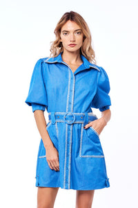 Gelso Denim Effect Mini Dress