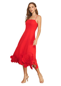 Floral Sleeveless Square Neck Midi Dress