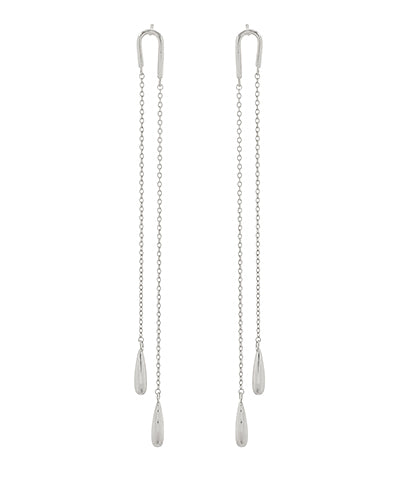 End Teardrop U Shape Chain Earrings