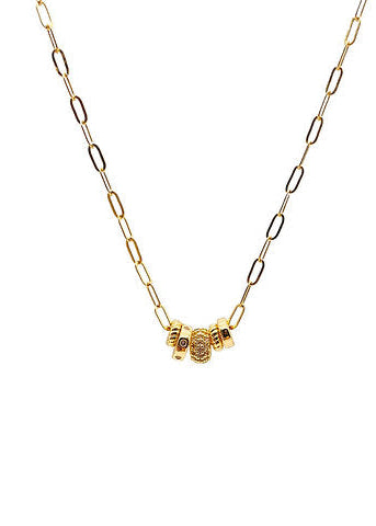 5 Rondelle CZ Charm Necklace