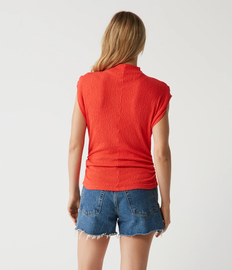 Campbell Ruched Mock Neck Tee