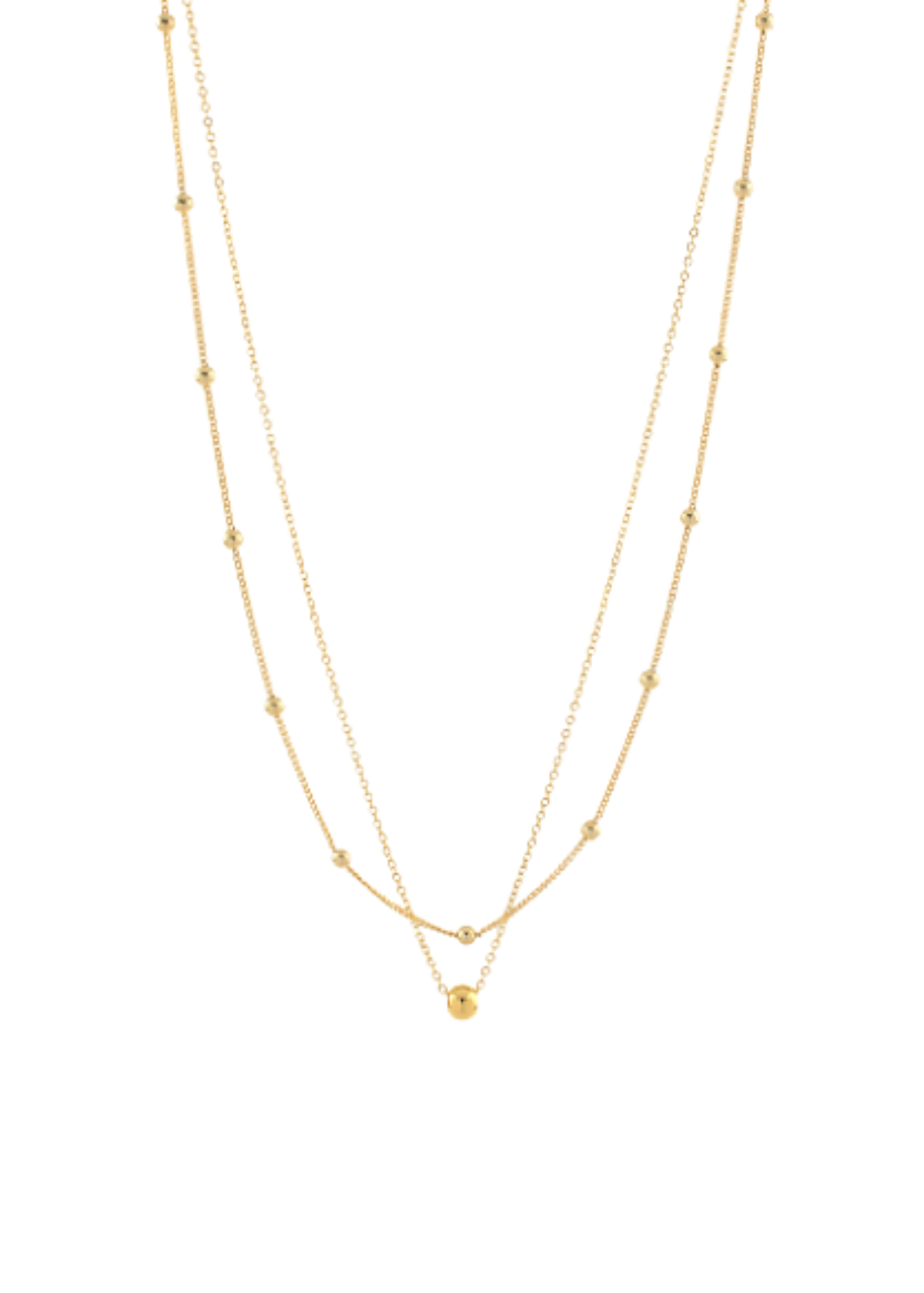 Layered CCB Ball Station Necklace