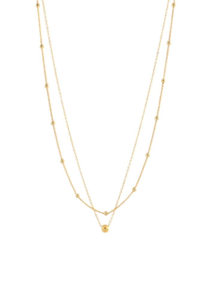 Layered CCB Ball Station Necklace