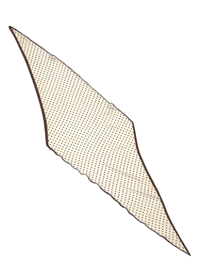 Polka Dot Print Diamond Shape Scarf - Cream