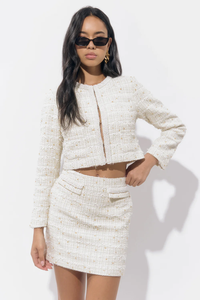 Eva Tweed Pearl Mini Skirt