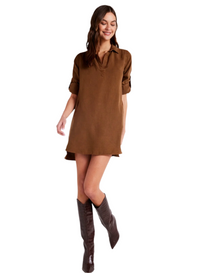 Long Sleeve A-Line Shirt Dress