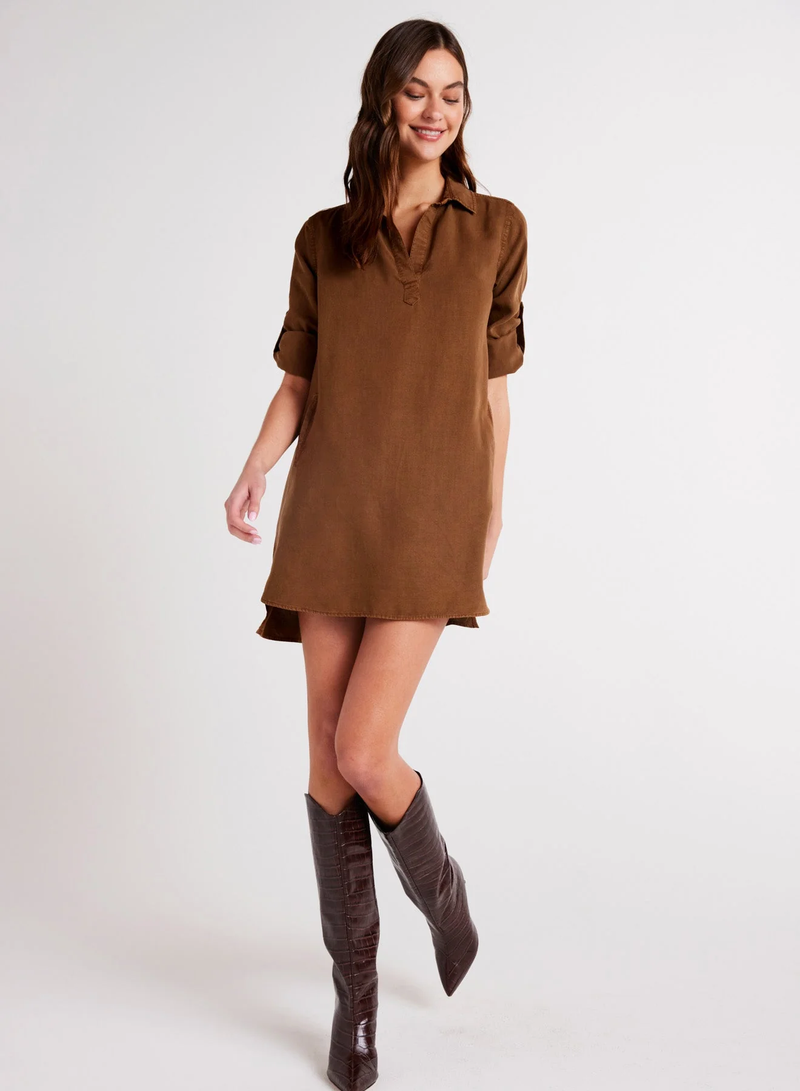 Long Sleeve A-Line Shirt Dress