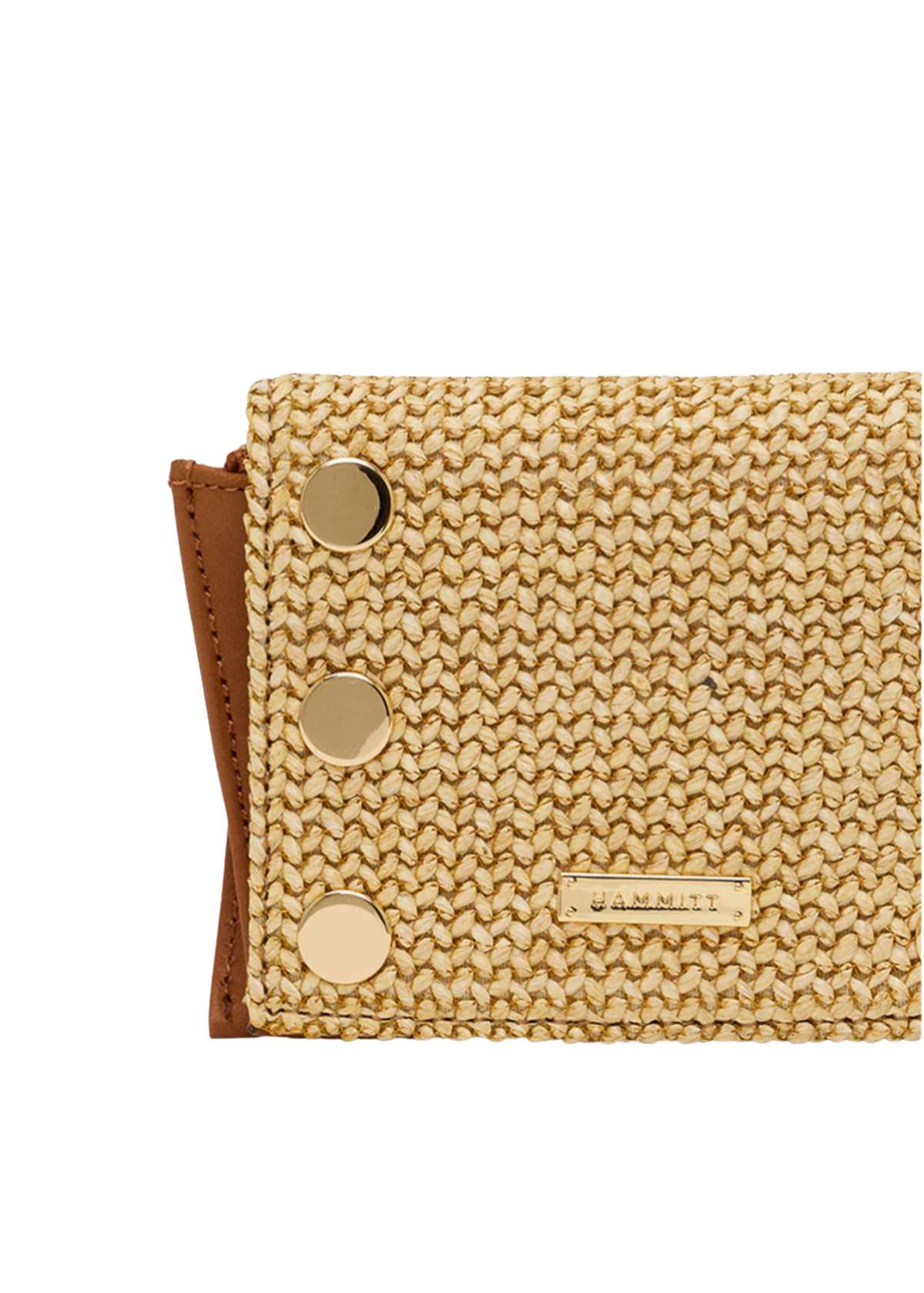 Allen Wallet - Cocoa Raffia/Gold