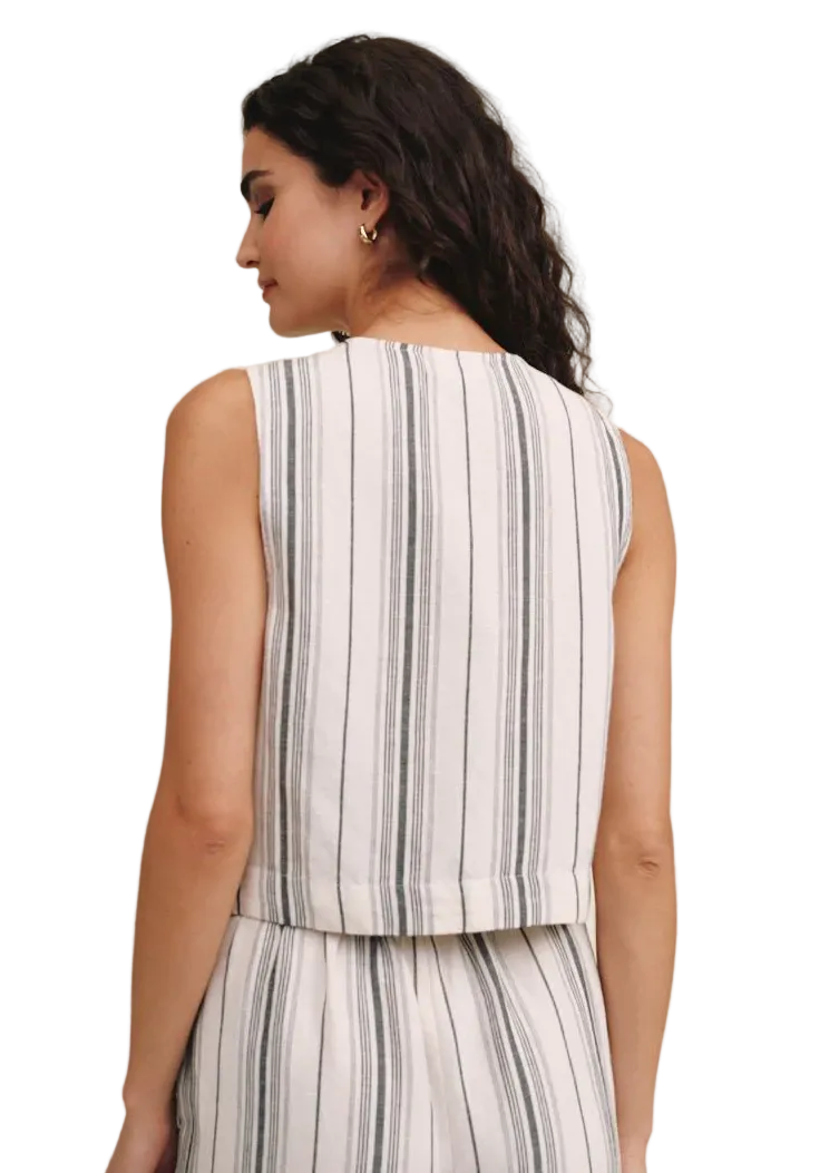 Sleeveless Button Front Top