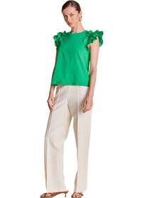 Mixed Media Ruffle Tee