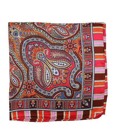 Printed Bandana Scarf - Paisley/Hot Pink