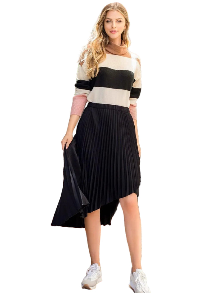 Colorblock Turtleneck Sweater