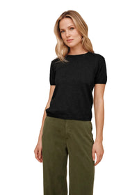 Short Sleeve Crew Neck Knit Top
