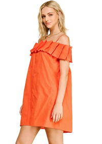 Ruffled Off Shoulder Mini Dress