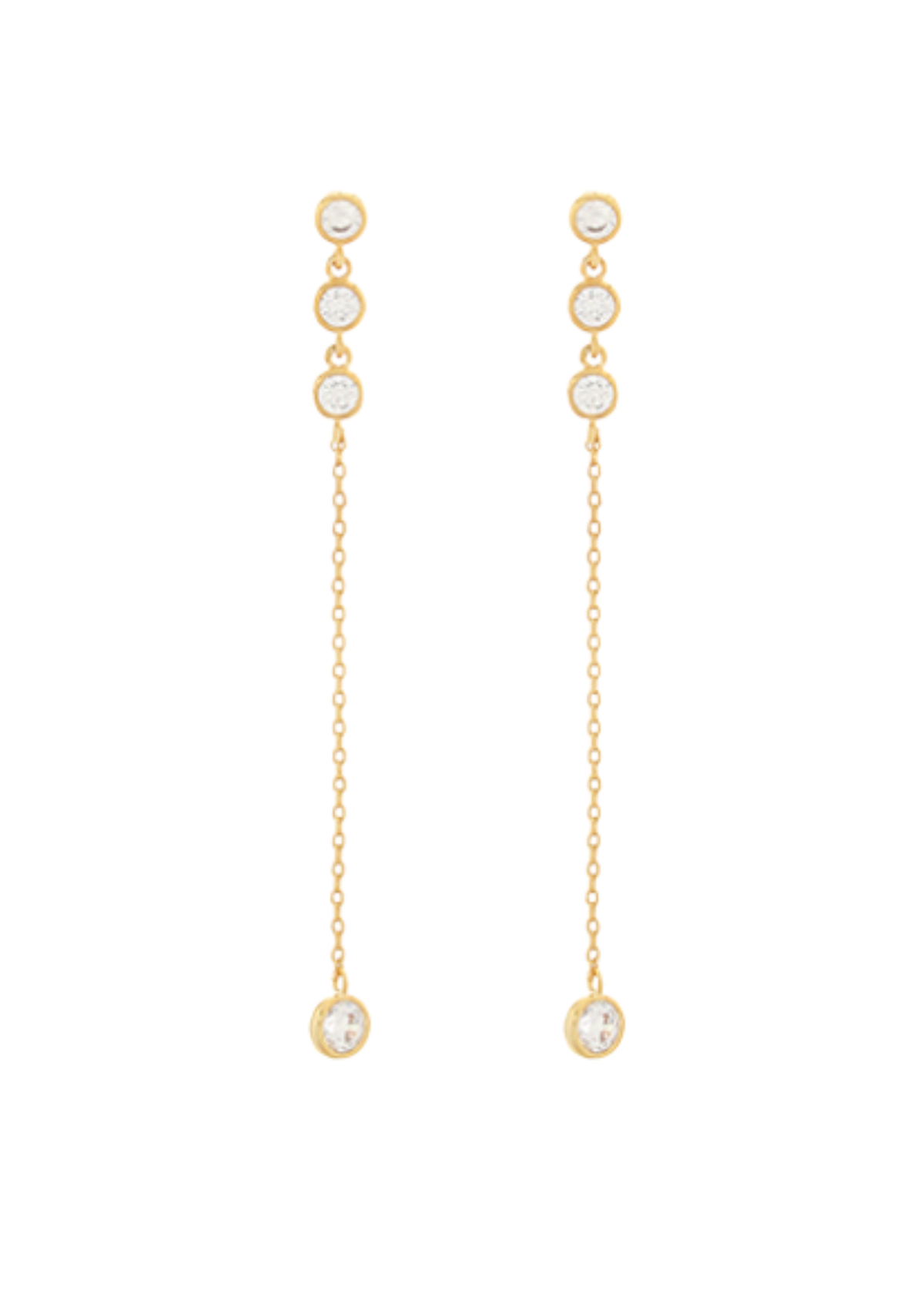 Linear CZ & Chain Earrings