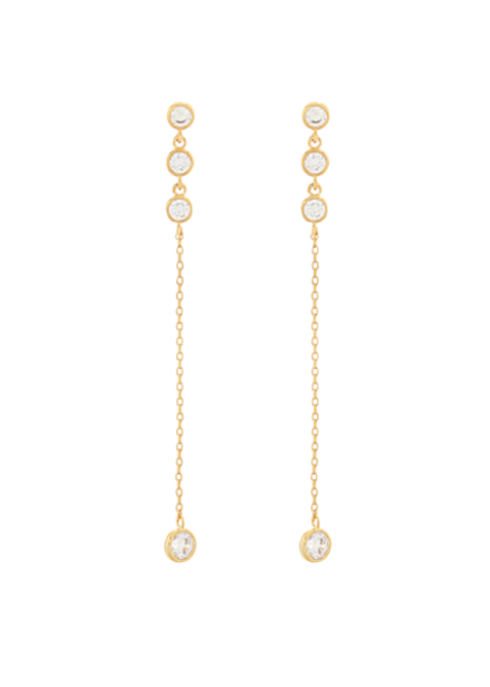 Linear CZ & Chain Earrings