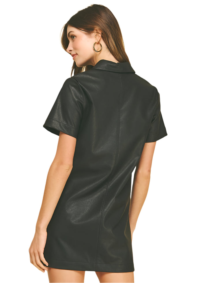 Ethel Leather Mini Dress