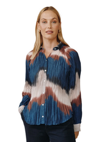 Pleated Raglan Sleeve Shirt