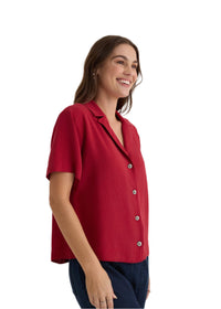 Short Sleeve Flowy Button Down