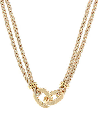 Double O Linked Silk Rope Necklace